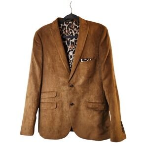 Paisley & Gray Mens 40R Tan Notch Suede Sportscoat Blazer Jacket Elbow Patch